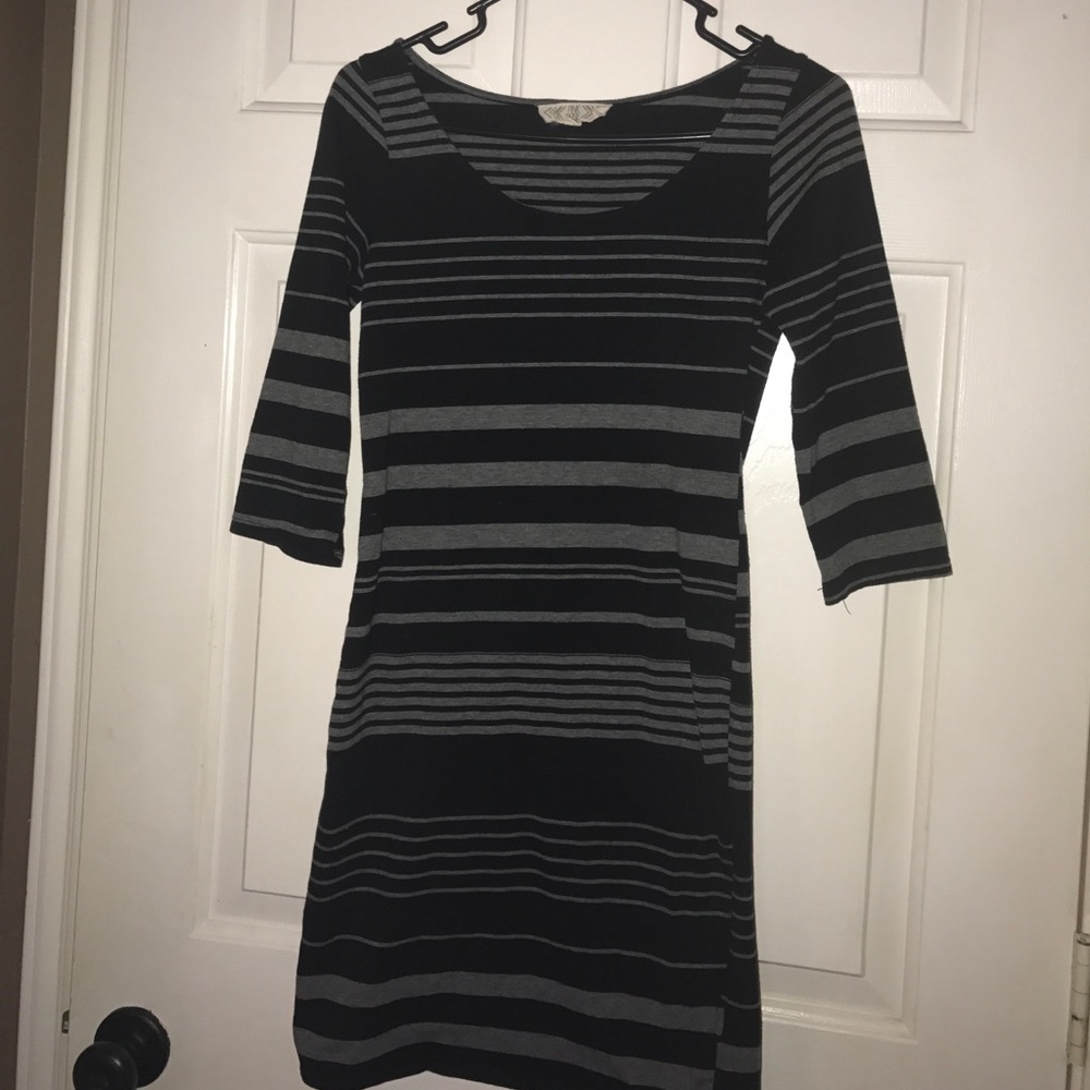Black and gray striped dress
