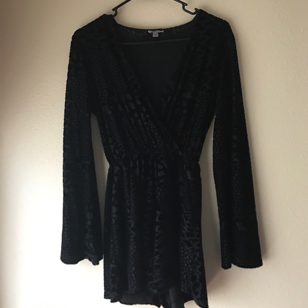 Ecote suede snake skin printed  romper