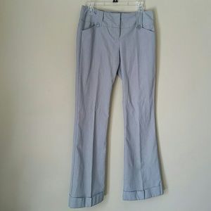 Grey and white pinstripe dress pants
