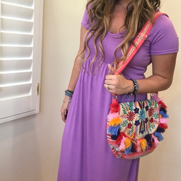 Bright Embroidered Tassel Bohemian Boho Purse Bag - Picture 4 of 4