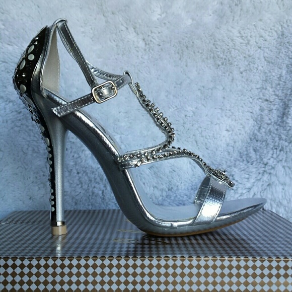 Silver Rhinestone Heels - Picture 2 of 4