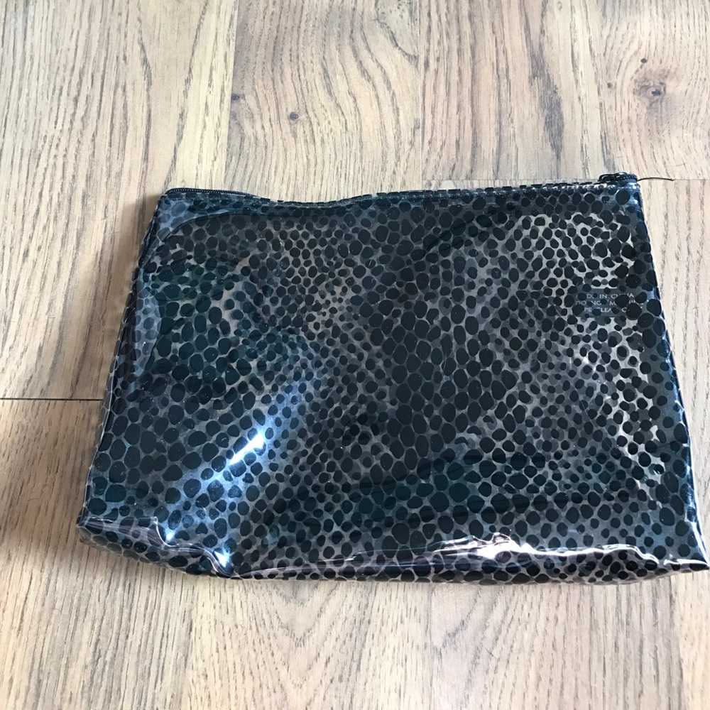 Leopard print see through makeup bag