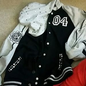 Justice jacket black and grey