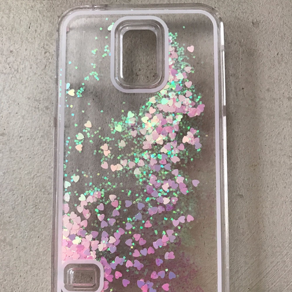 Glitter hearts phone case (Samsung Galaxy S5)