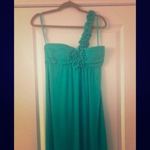 BCBG formal one shoulder gown