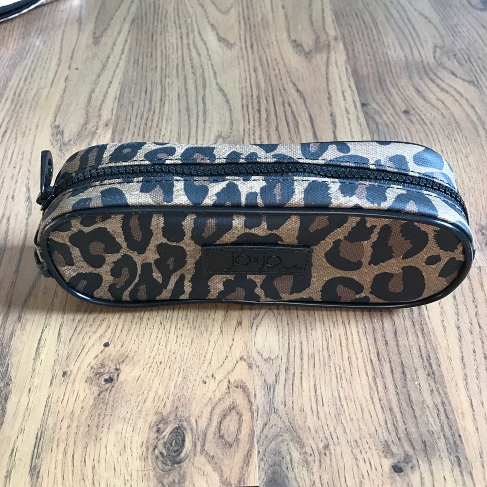 Leopard print makeup bag