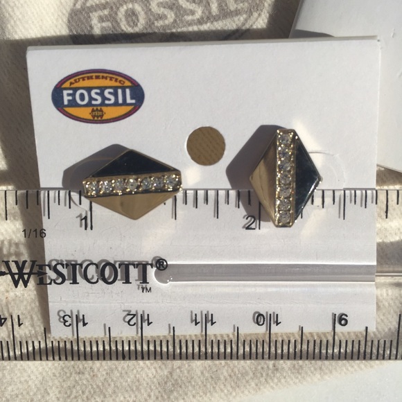 Fossil Pave Geometric Studs NWT - Picture 2 of 4