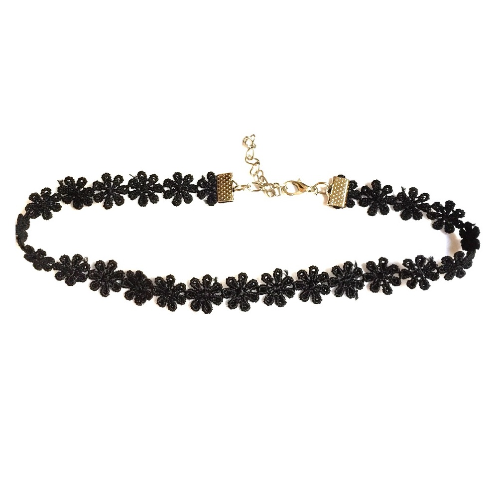 Black Flower Choker