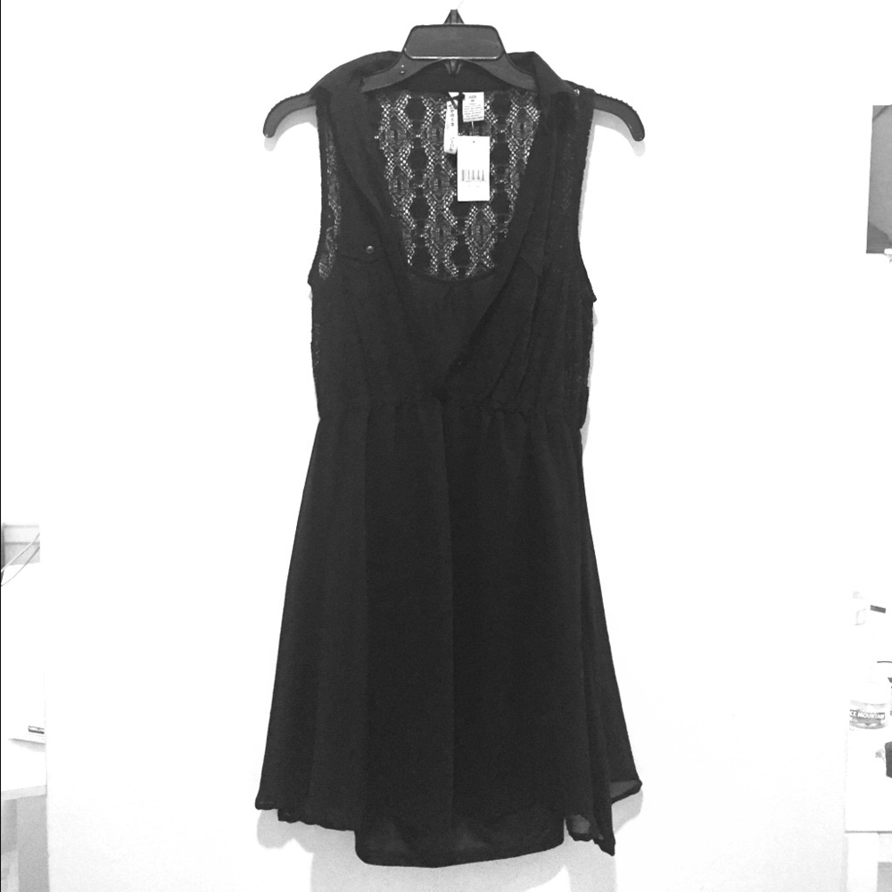 Black collared dress