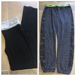 PINK black and gray yoga pants and sweatpants