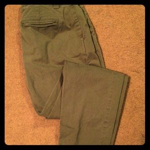 Broken-in straight leg khakis by gap