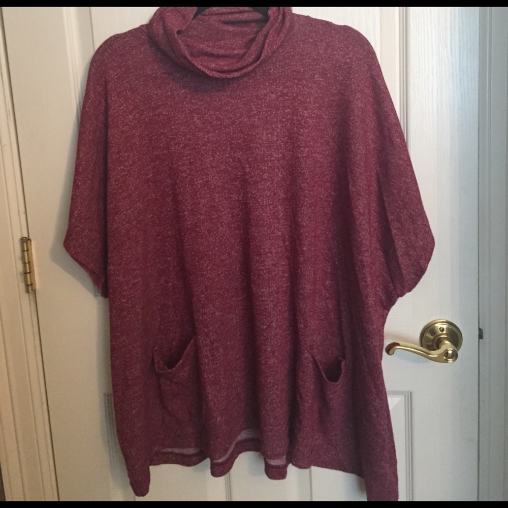 Cowl neck poncho