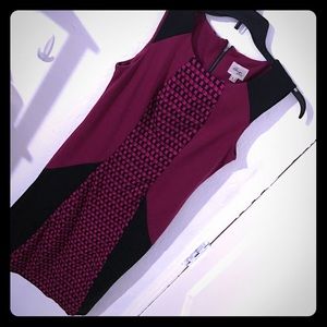 Knee level dress purple plum color