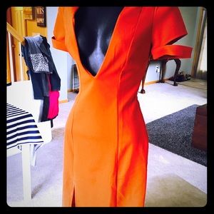 Designer dress burnt orange-M A K E  O F F E R