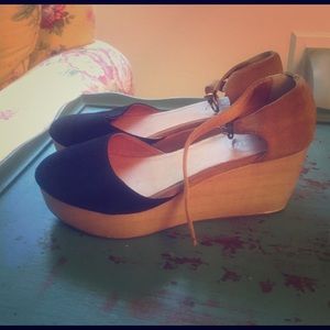 Madewell Two-tone platform wedges, size 10