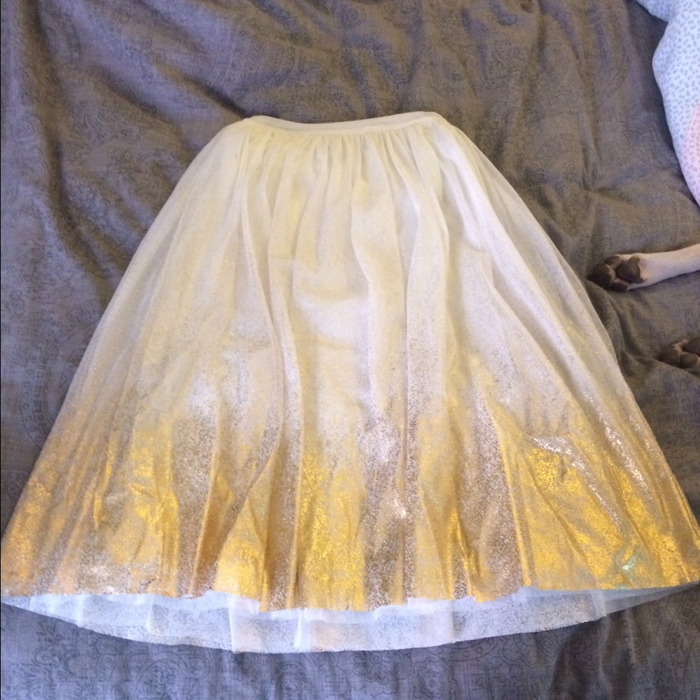 Ivory & gold tulle skirt