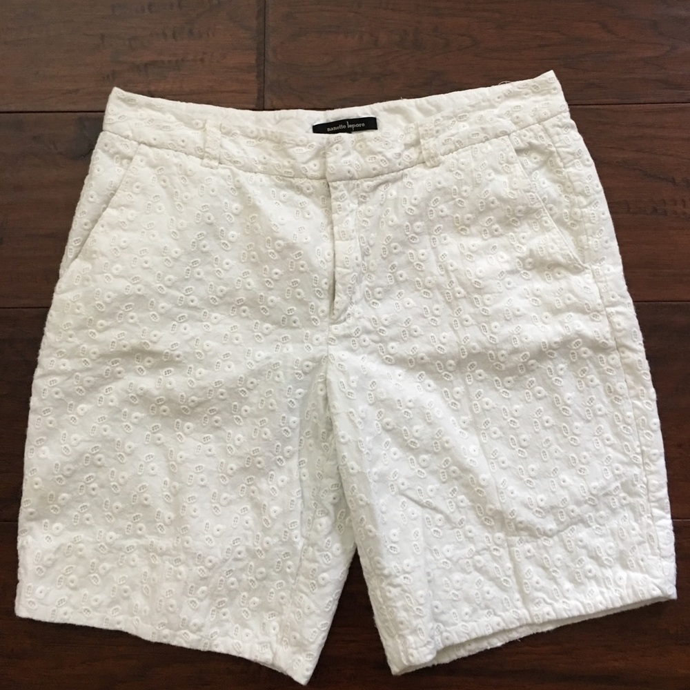 White Nanette Lepore Eyelet Shorts
