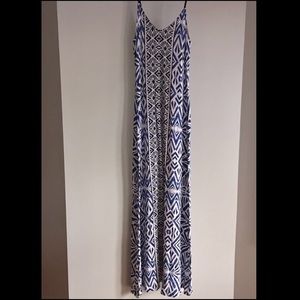 Blue patterned maxi dress