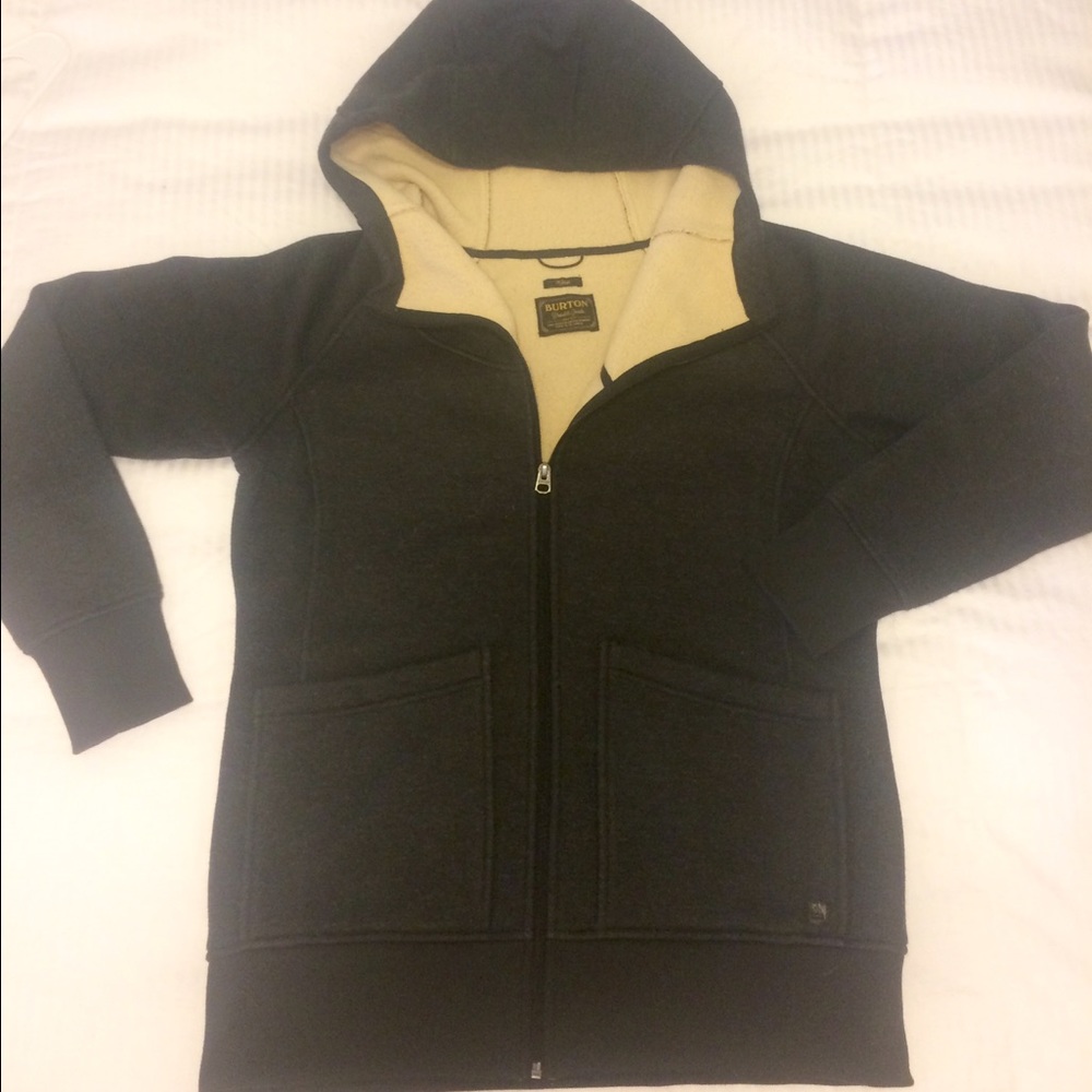 Women's gray and fleece lined hooded zip up