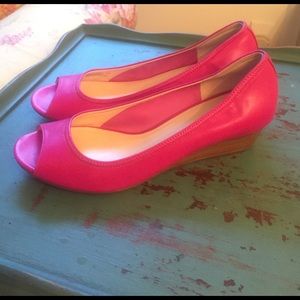 Cole Haan Nike Air pink peeptoe wedges, size 10