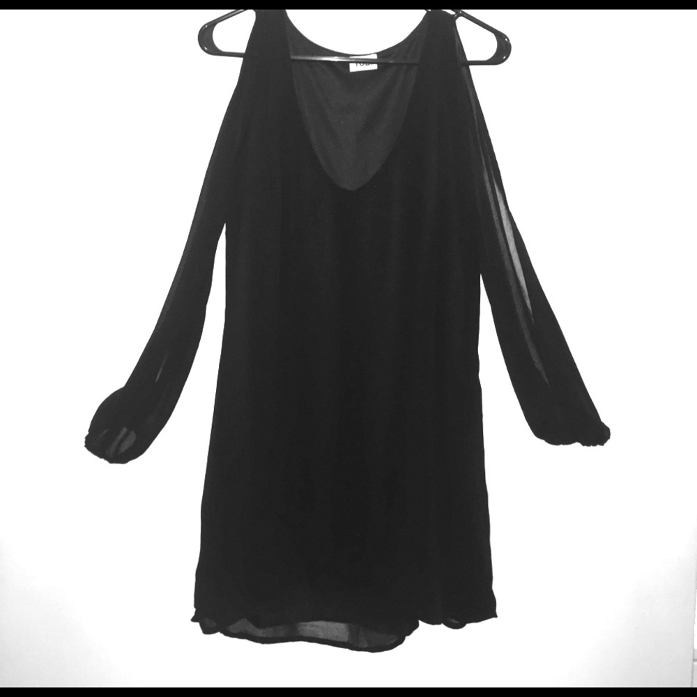 TOBI long-sleeve, open shoulder/arm dress