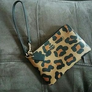 Coach leopard wristlet