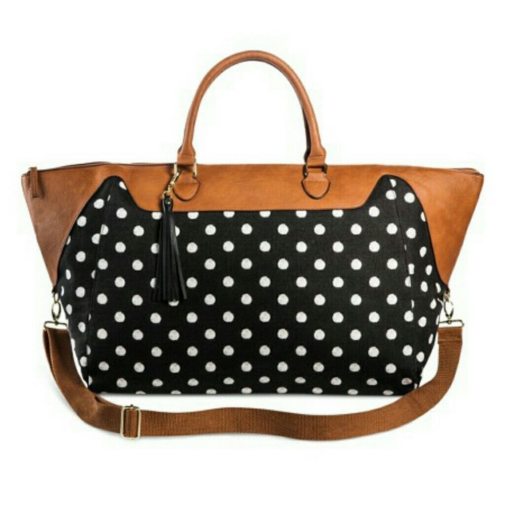 Canvas Polka Dot Weekender bag