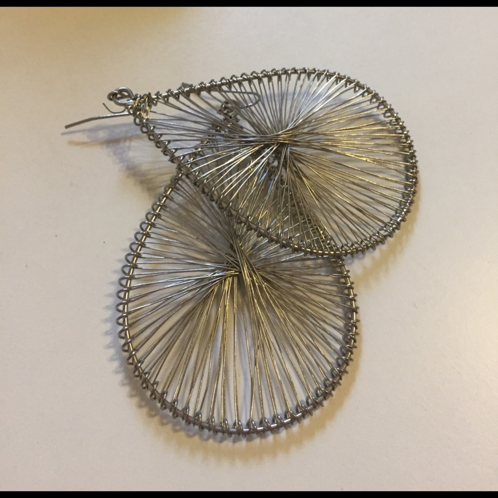 Silver woven earrings