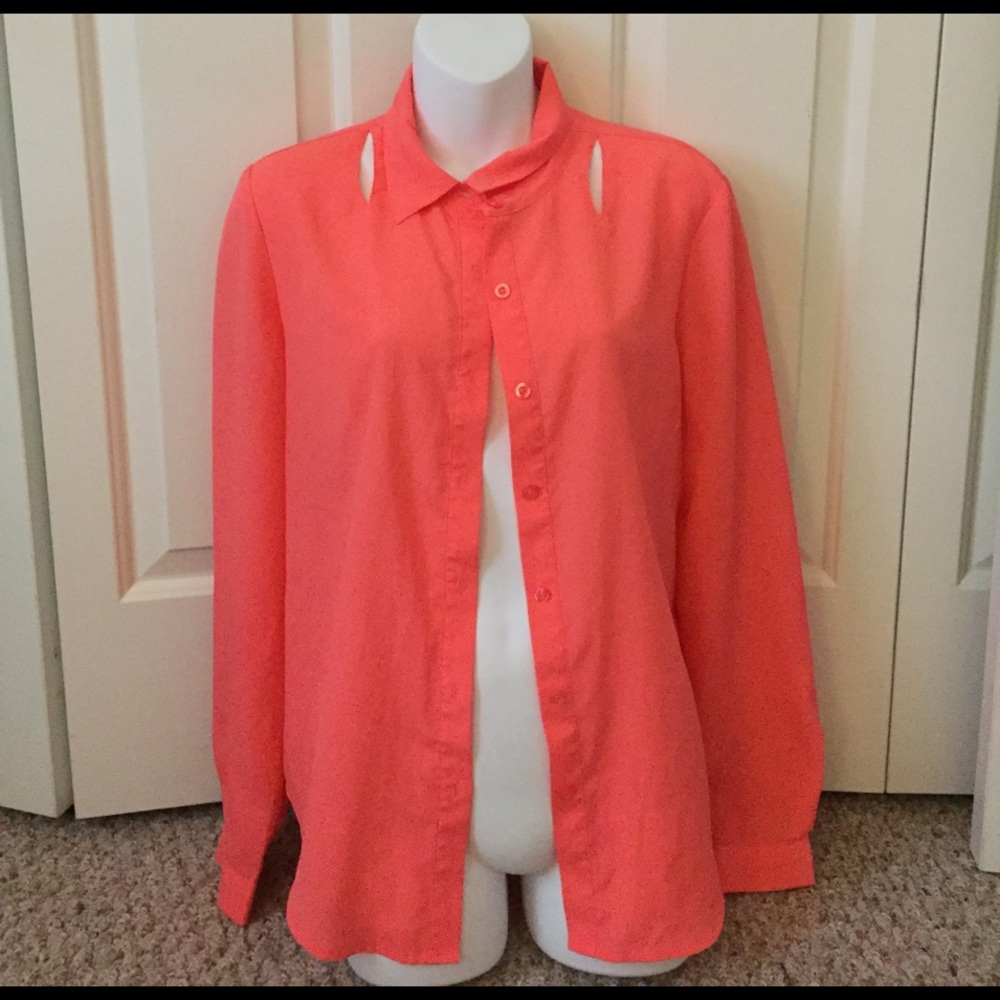 Hot pink button up