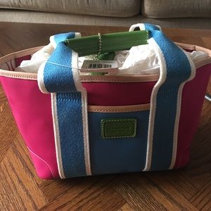 Coach mini multi color tote. Canvas material