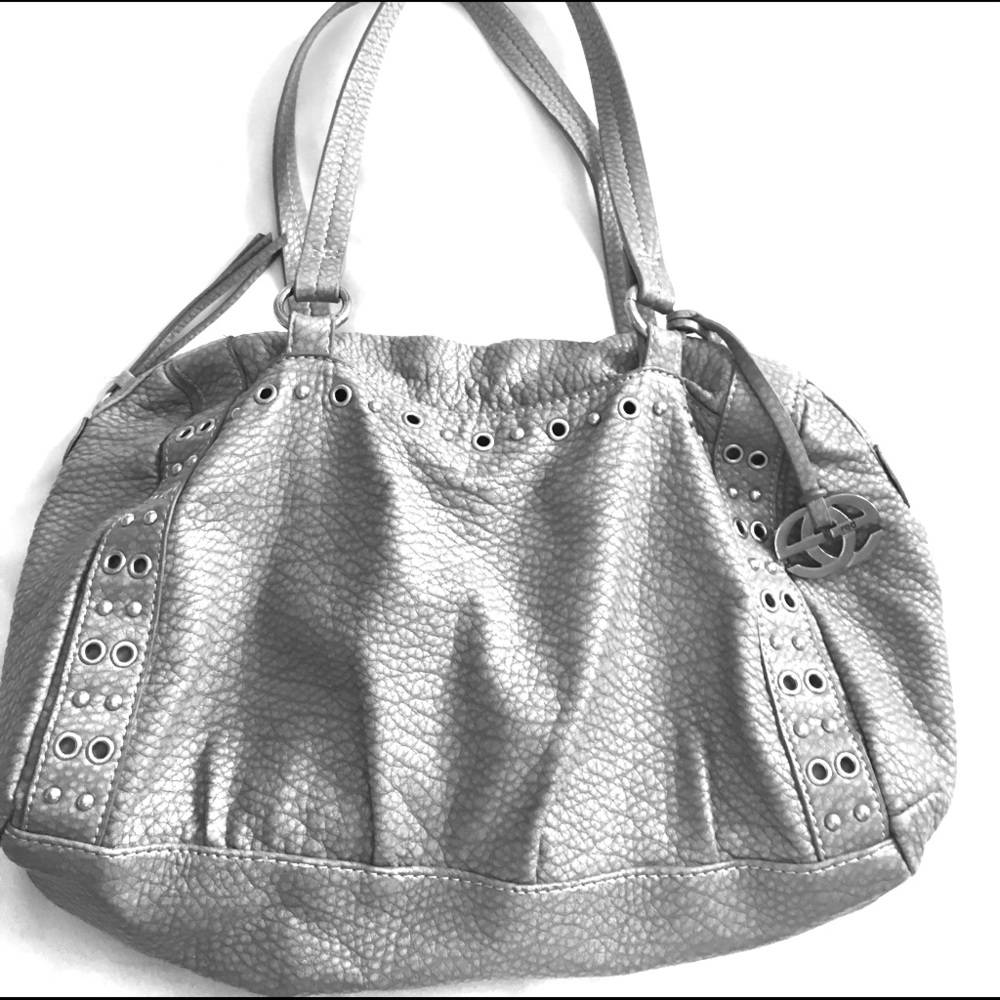 Gray handbag