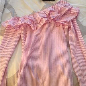 Pink ruffle one shoulder!
