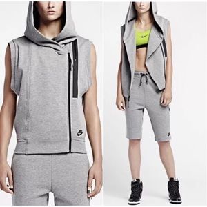 Nike Tech Fleece Gray Ninja Athletic Vest Hooded