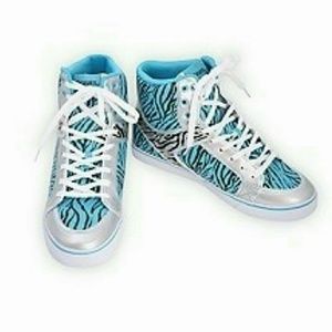NWT Draven Turquoise  Zebra Hi Tops