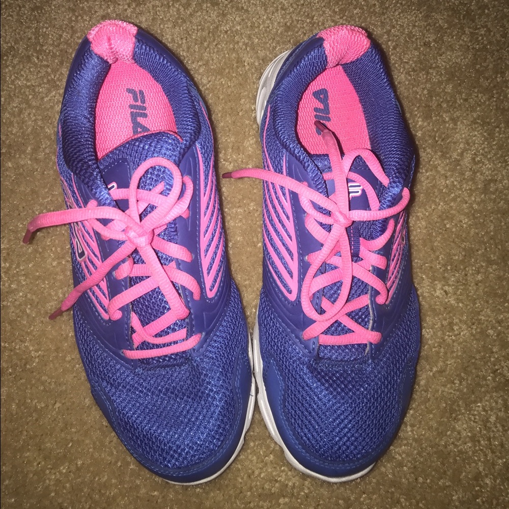 Blue FILAs with hot pink scents