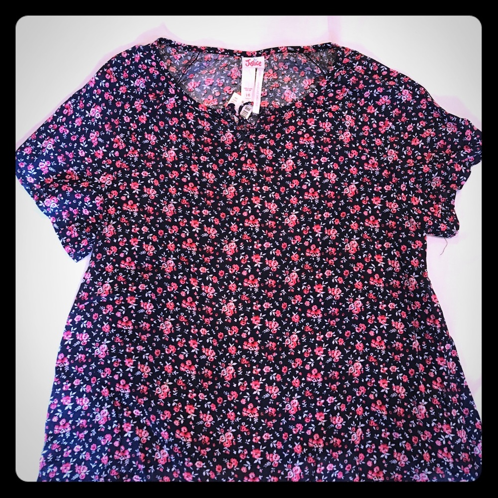 NWT Justice floral top 16