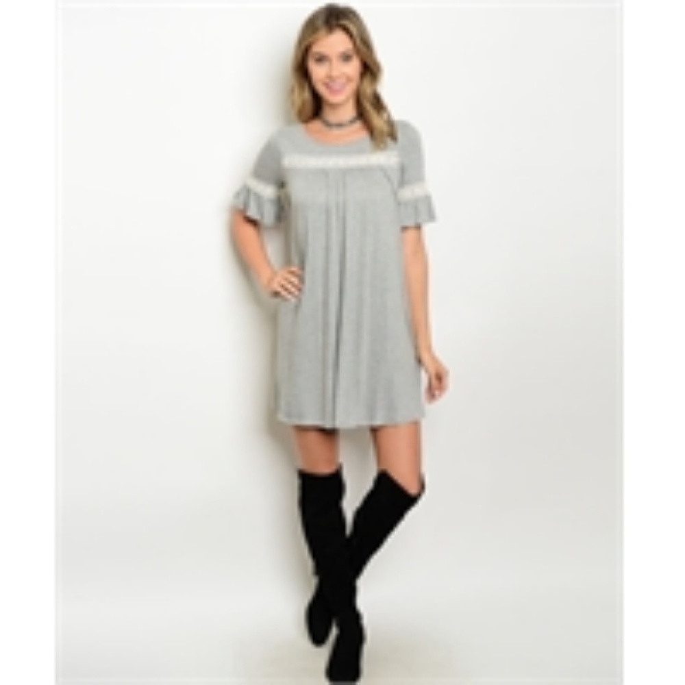 Adorable Jersey Dress with lace Detailing