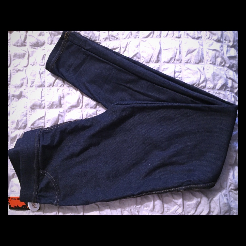 Fleece lined Jean print leggings