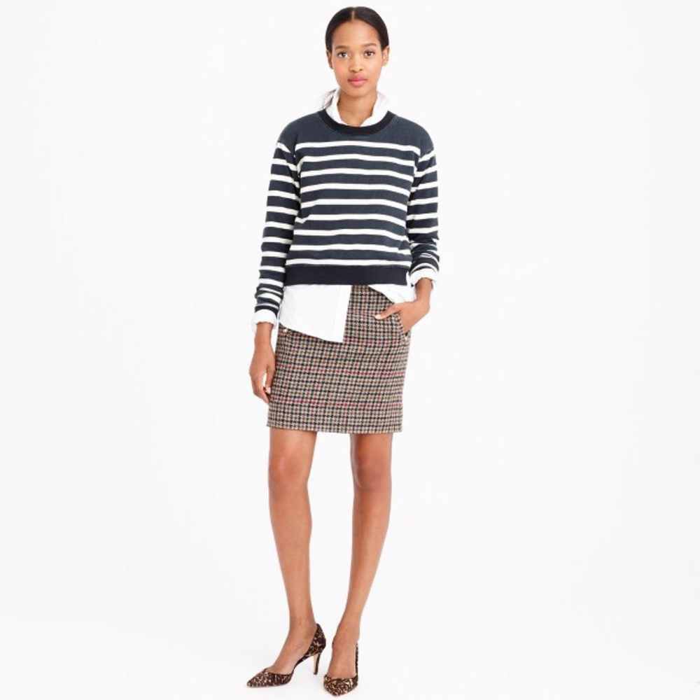 J. Crew Zip Pocket Tweed Skirt