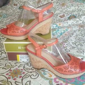 Naturalizer wedge sandals, like new only worm once