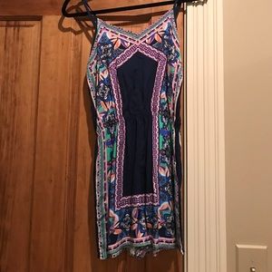 Multi colored patterned romper