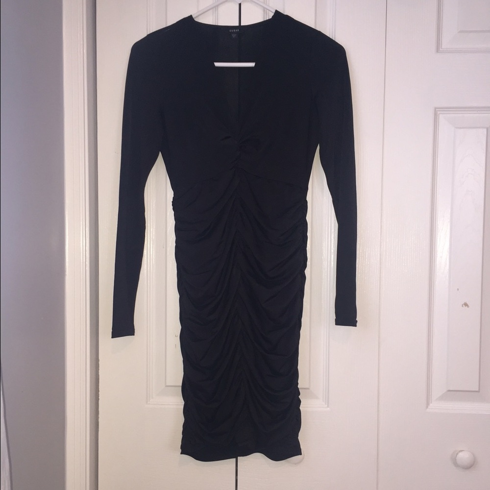 GUESS Long-Sleeve Knot-Front Dress