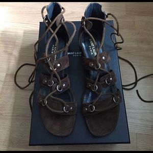 Saint Laurent Babies Suede Gladiator sandal