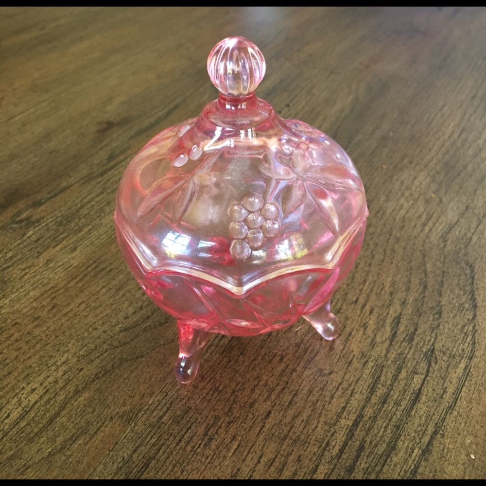 UO pink glass jewelry dish