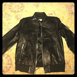 Michael kors black leather jacket