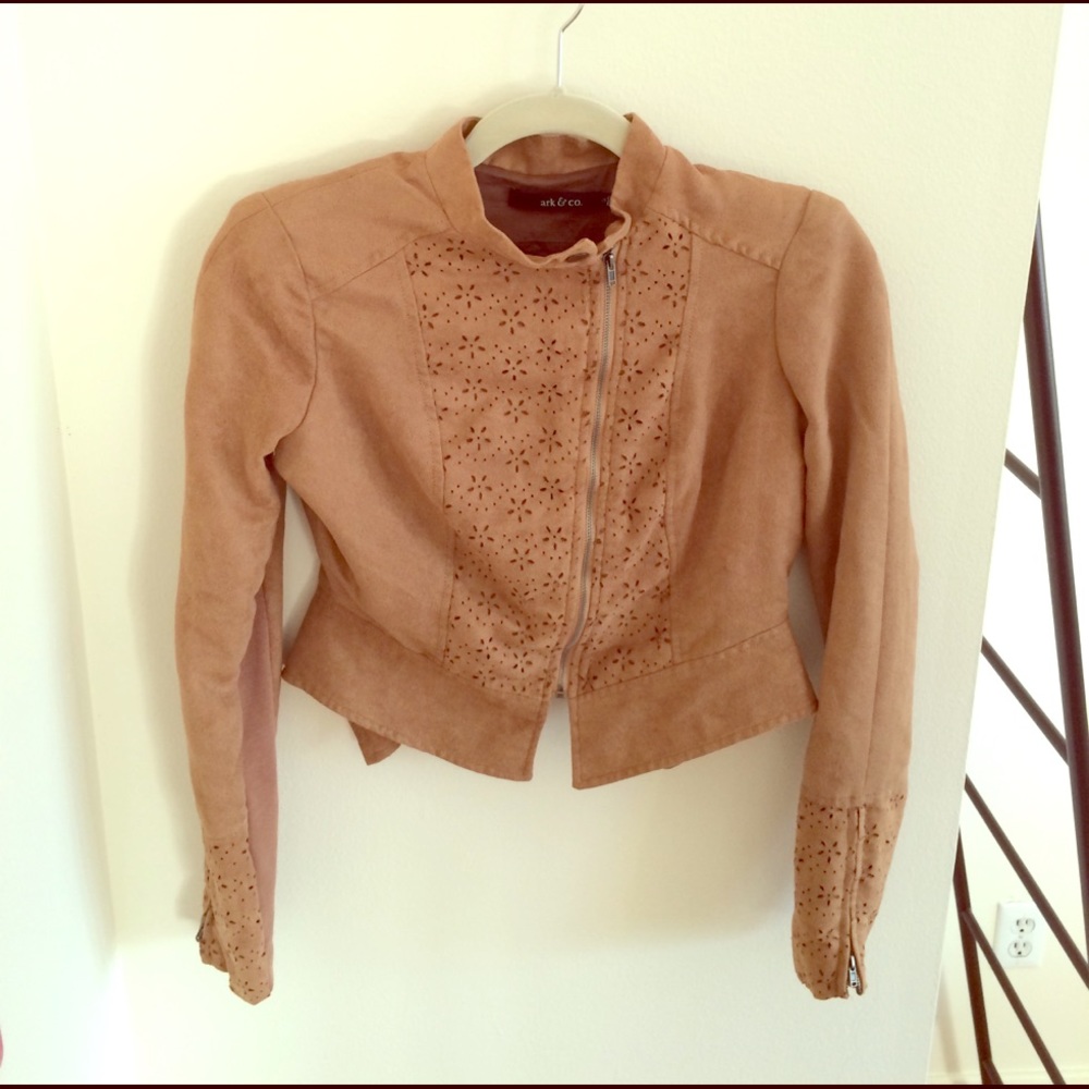 Cropped suede jacket