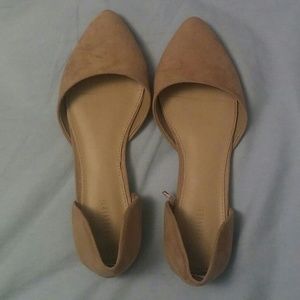 Faux suede tan flats