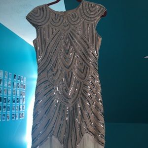 Sequined Flapper Dress with fringe