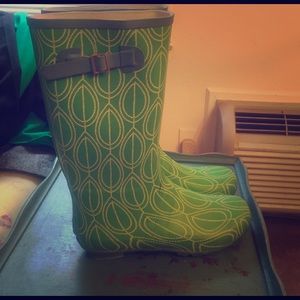 Boden green  rain boots , size 11