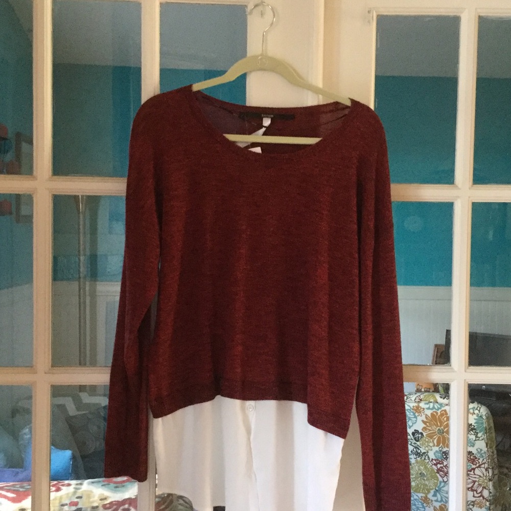 Red long sleeved Kensie top/blouse NWT